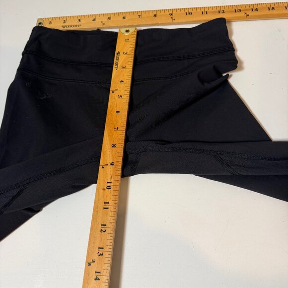 Lululemon Black Cropped Leggings Size 4 Womens Yoga Pilates Activewear - Picture 4 of 6